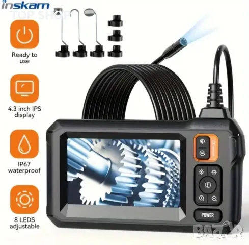 Ендоскопска камера със светлина бороскоп Ендоскоп с двойна леща 1080 HD камера за инспекция 8mm