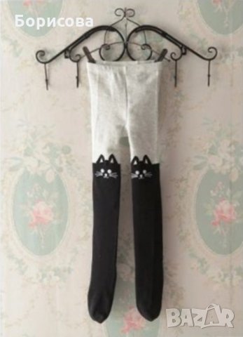 Детски памучен чорапогащник с котка, снимка 3 - Детско бельо и бански  - 34874579