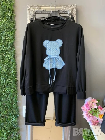 дамски екип с мече и деним акцент , снимка 6 - Спортни екипи - 50872111