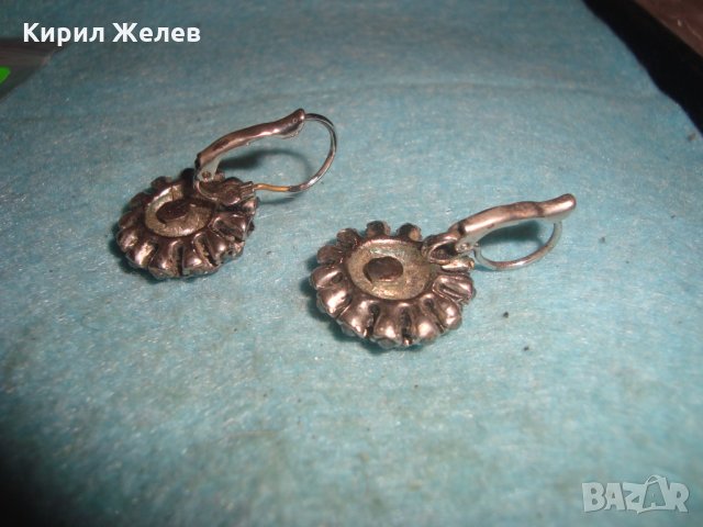 ПОСРЕБРЕНИ ФЛОРАЛНИ СКЪПОЦЕННИ АР НУВО ОБЕЦИ с МНОГО ФАСЕТИРАНИ МАРКАЗИТИ 26783, снимка 6 - Обеци - 34999413