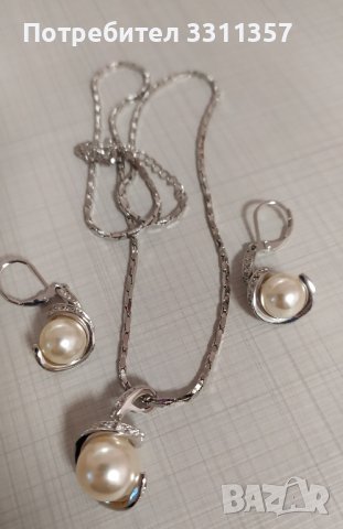 Комплект бижута, колие с висулка и обеци 18KRGP, снимка 8 - Бижутерийни комплекти - 43059404