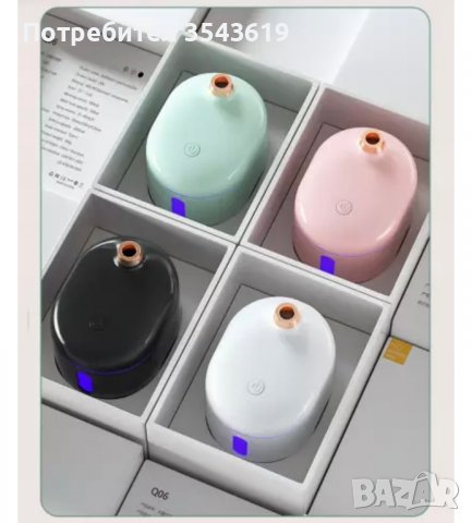 Уникален Дифузер Овлажнител Йонизатор с UV лампа 500ml на БАТЕРИЯ, снимка 9 - Други - 38648594