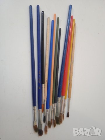 12 броя четки за рисуване с различна големина и плътност на косъма, снимка 2 - Ученически пособия, канцеларски материали - 43513240