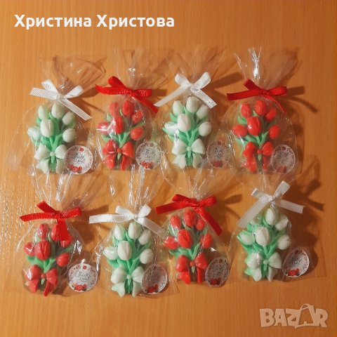 глицериново букетче от лалета , снимка 9 - Декорация за дома - 43901427