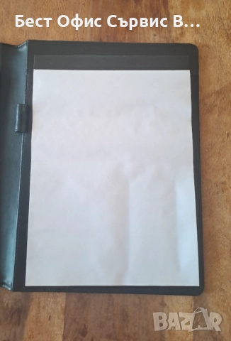 папка луксозна със соларен калкулатор Mline кожена черна A4 , снимка 4 - Ученически пособия, канцеларски материали - 52586542