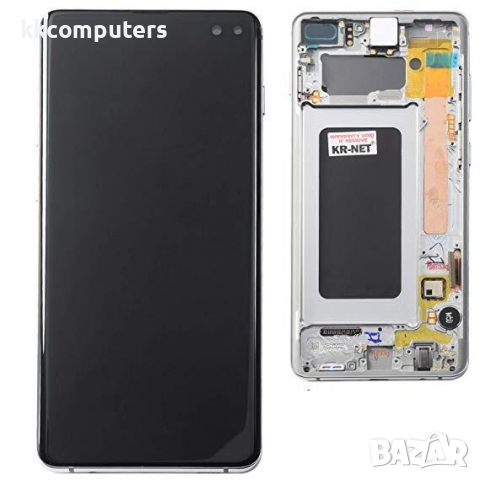 LCD Дисплей за Samsung SM-G975F S10 Plus / GH82-18834B / GH82-18849B / Тъч скрийн + рамка / White / 