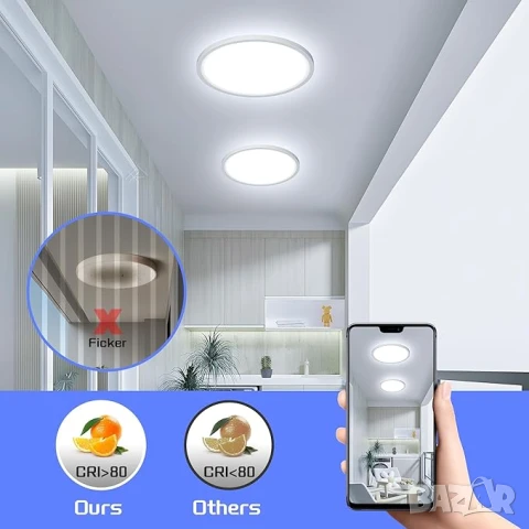 LED таванна лампа OTREN, 26W 6500K, снимка 3 - Лампи за таван - 51043782