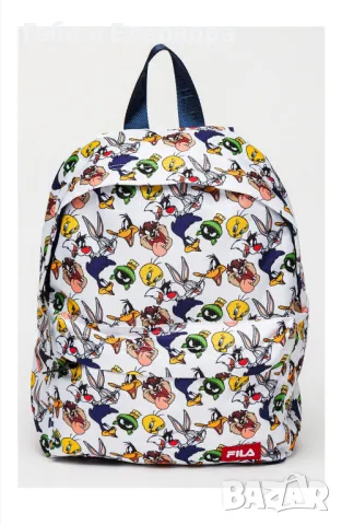 Fila, Раница с щампа Taian Warner Bros, Бял, Жълт, Индиго
