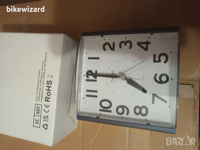 Часовник / будилник с аларма и осветление безшумен механизъм НОВ, снимка 3 - Други - 49736342