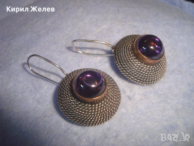 СТАРИ СРЕБЪРНИ СТИЛНИ ВИНТИДЖ АРТ ОБЕЦИ с ЦВЕТНО ВЕНЕЦИАНСКО СТЪКЛО КРИСТАЛ МУРАНО 27218, снимка 2 - Антикварни и старинни предмети - 36867072