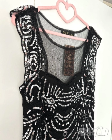 Разпродажба спешно! Нова Рокля с пайети S/M, снимка 4 - Рокли - 52841178