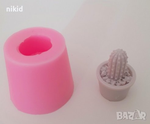 3d Мини висок кактус кактусче в саксия силиконов молд форма фондан гипс смола свещ шоколад