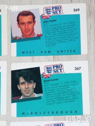 Комплект карти от английската лига от серията PRO SET - сезон 1990/91, снимка 4 - Фен артикули - 48548401