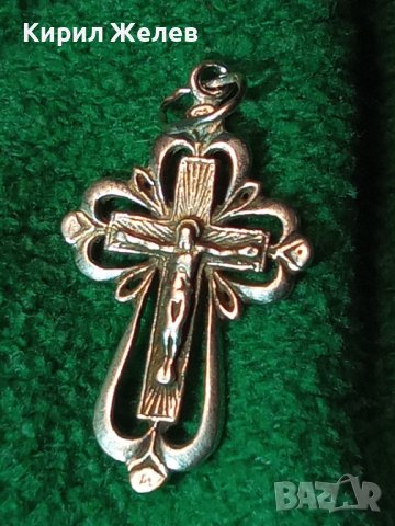 СТАРО СРЕБЪРНО РАЗПЯТИЕ КРЪСТЧЕ КРЪСТ СРЕБРО РЪЧНА АЖУРНА МАЙСТОРСКА ИЗРАБОТКА 40045, снимка 3 - Антикварни и старинни предмети - 42404949