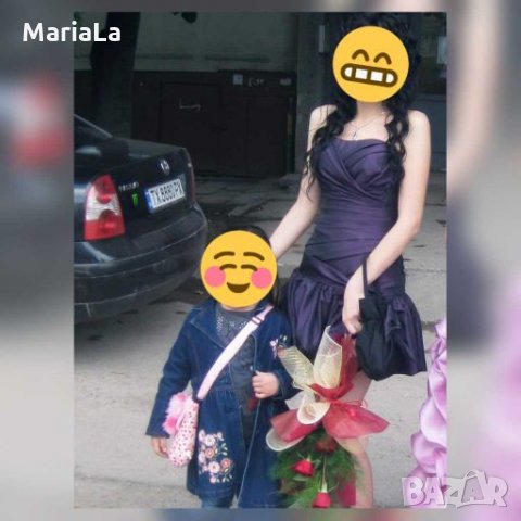 Бална рокля в лилаво + чанта и цвете за коса, снимка 2 - Рокли - 27804222