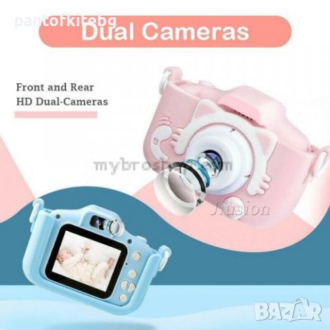Детски фотоапарат за деца от 3 до 10 години, 1080P, Eкран 2 инча, Видео, Защита от падане, снимка 5 - Други - 38934610