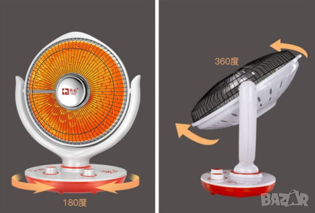 Преносим настолен електрически нагревател + функция вентилатор DN2, снимка 4 - Друга електроника - 52125870