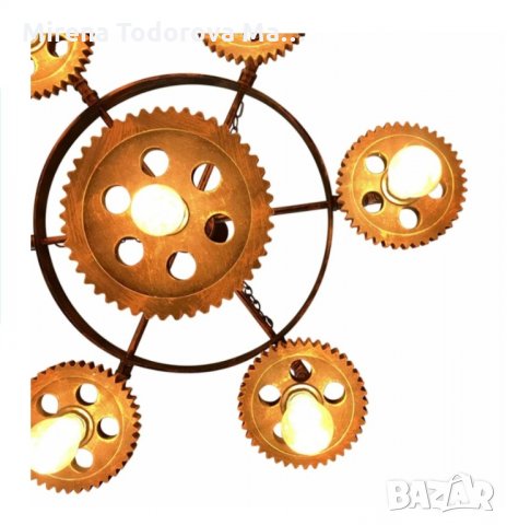 Висяща лампа Ретро полилей от ковано желязо Индустриална винтидж висяща лампа, снимка 7 - Лампи за таван - 34978653