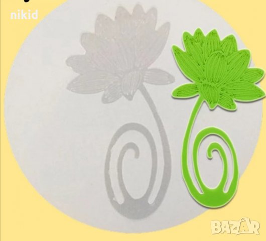 Лотус с дръжка силиконов молд форма фондан подходящ и за книгоразделител смола