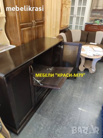 Скрин с чекмеджета и остъклени врати-МАСИВ в цвят, снимка 4 - Скринове - 37315122