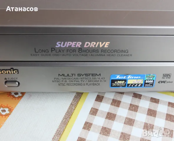 Panasonic VHS VCR SJ5 4 HEAD  Multi System видеорекордер, снимка 5 - Плейъри, домашно кино, прожектори - 49601977
