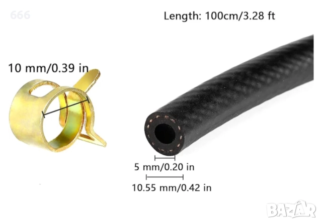 Маркуч за гориво + скоби, снимка 6 - Аксесоари и консумативи - 52908519