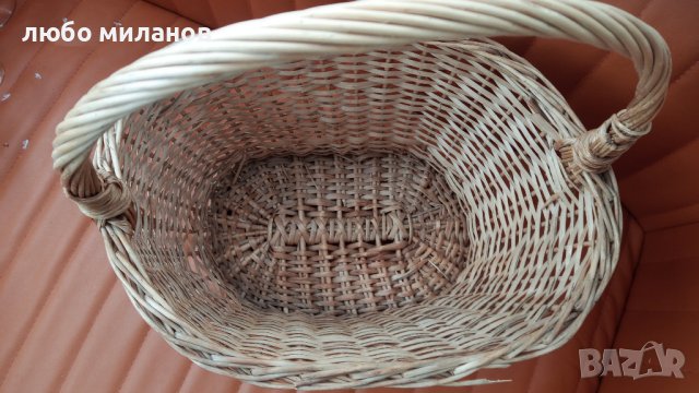 Стара плетена кошница, обла, снимка 3 - Антикварни и старинни предмети - 43426848