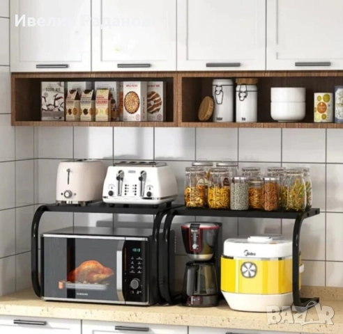 Метална Кухненска етажерка за микровълнова/Размери: 35.5 х 54 х 37 см, снимка 1