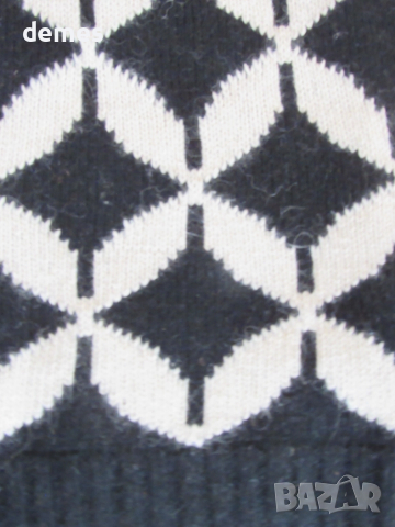 Блуза черно и бяло с поло яка цвят размер M/40, снимка 5 - Блузи с дълъг ръкав и пуловери - 51980983