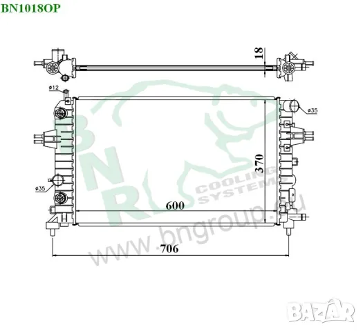 Воден радиатор BNR за OPEL BN1018OP, снимка 3 - Части - 14366668