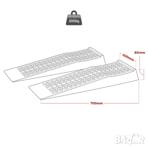 Нископрофилна подвижна преносима рампа платформа SEALEY, снимка 4 - Аксесоари и консумативи - 28393254