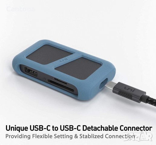 uNI USB-C 6-в-1 хъб  4K HDMI,2xUSB 3.0, SD/TF четец на карти, PD 100 W, снимка 4 - Други - 35339498