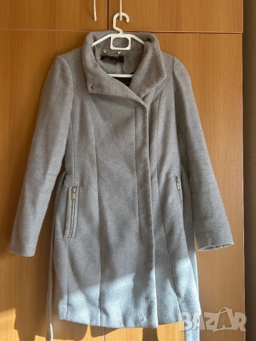 Сиво стилно палто, снимка 3 - Палта, манта - 52963673