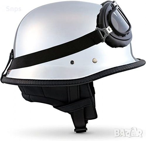  Ретро каска за Chopper Cruiser Vintage Bobber, М(57-58 см), снимка 5 - Аксесоари и консумативи - 36992918