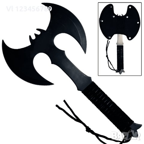 Двуостра брадвичка-Legendary Dark Wing Bat Throwing Axe, снимка 1 - Ножове - 40727571