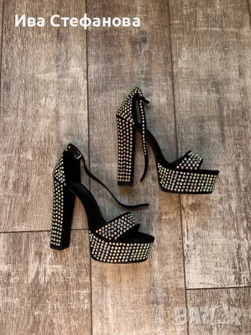 Нови секси елегантни парти коктейлни официални сандали камъни цирконий блестящи , снимка 2 - Сандали - 47364935