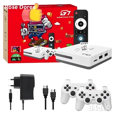 Игрова конзола G7 Android 13 Plus Gaming TV Box 30,000 + Games WIFI 2 джойстика, снимка 1
