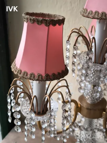 Кристална настолна лампа , снимка 2 - Антикварни и старинни предмети - 49966637