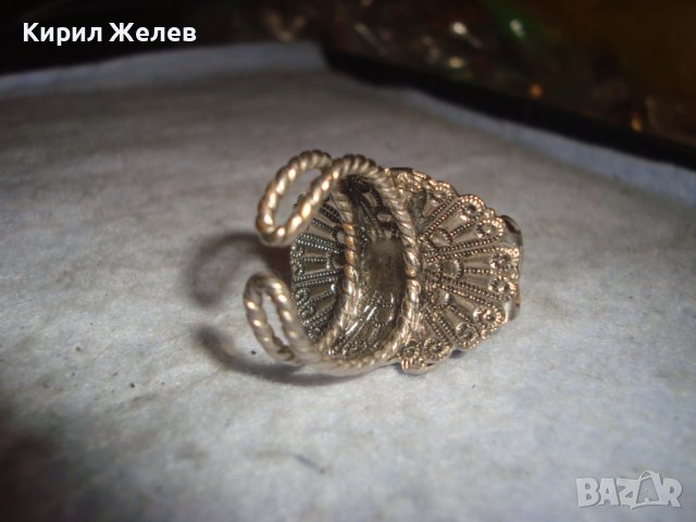 СТАР СКЪПОЦЕНЕН РЕТРО МЕДЕН ПОСРЕБРЕН ПРЪСТЕН с ОГРОМЕН ЮВЕЛИРНО ФАСЕТИРАН НАТУРАЛЕН ЦИТРИН 26280, снимка 12 - Антикварни и старинни предмети - 36772029