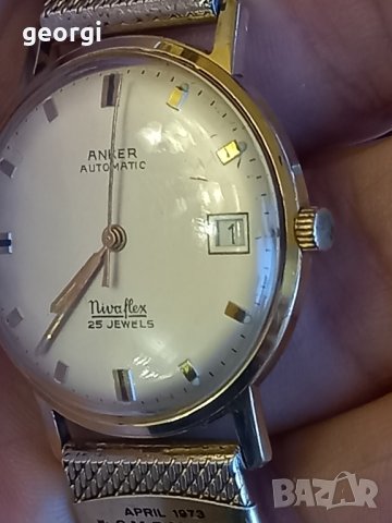 позлатен часовник Anker automatic 25 jewels, снимка 2 - Мъжки - 44058022