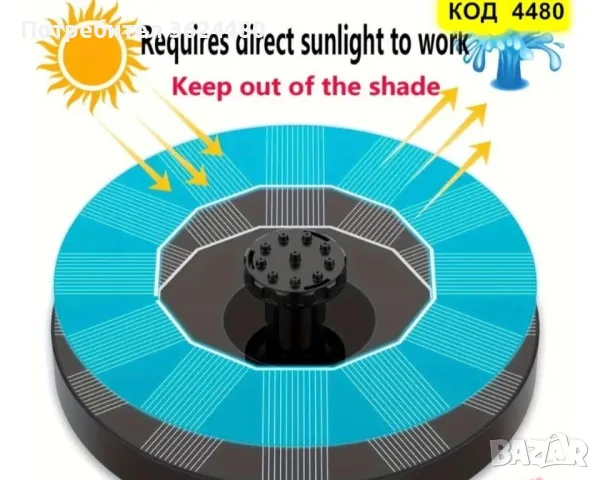 4480 светещ Декоративен соларен фонтан , снимка 8 - Соларни лампи - 50235469