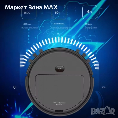 Интелигентна прахосмукачка робот 3в1 две четки и моп за почистване на домакинство, снимка 2 - Прахосмукачки - 52904596