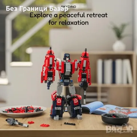 Нов 3 в 1 трансформиращ робот динозавър изтребител 1128 части играчка, снимка 8 - Образователни игри - 48344131