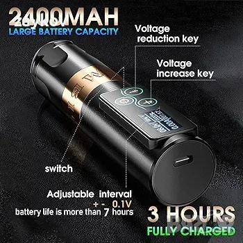 Комплект за безжични татуировки Ambition Vibe - Машина за татуировки, снимка 8 - Друга електроника - 47345223