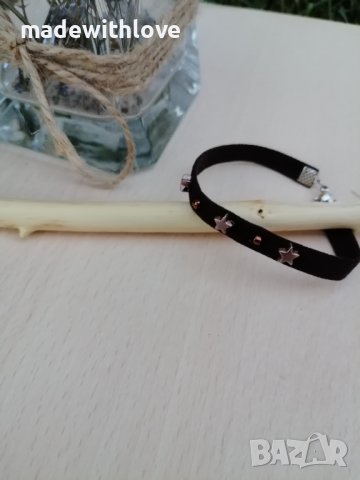 Ръчно изработена гривна, велур, снимка 2 - Гривни - 43251977