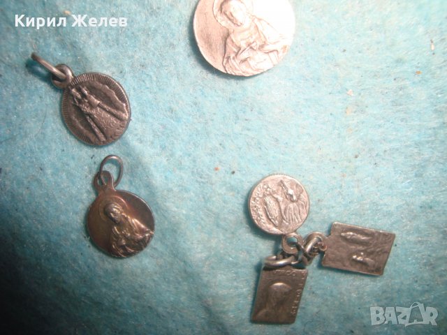 Лот 6 стари СРЕБЪРНИ и/или ПОСРЕБРЕНИ ИКОНКИ МИНИАТЮРИ ДВУСТРАННИ РЕЛЕФНИ РЕДКИ КАТОЛИЧЕСКИ 27227, снимка 8 - Антикварни и старинни предмети - 35039599