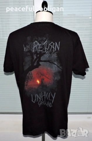 Wacken Open Air We Return to the unholy Ground Double Sided Graphic Print - мъжка тениска размер L, снимка 4 - Тениски - 53572307