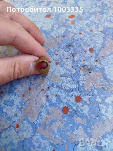 Стар бронзов пръстен с камък , снимка 5 - Антикварни и старинни предмети - 51823634