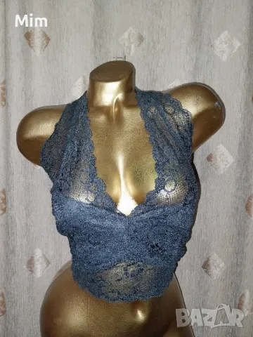 Soaked M / L Дантелен сив топ / бралетка/