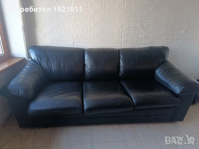 кожен диван, снимка 3 - Дивани и мека мебел - 53075422